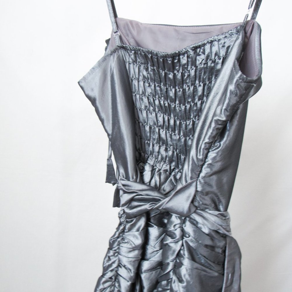 I. Design Original Vintage 90s Silver Ruched Dress Party dress! Size-S - Picture 6 of 14